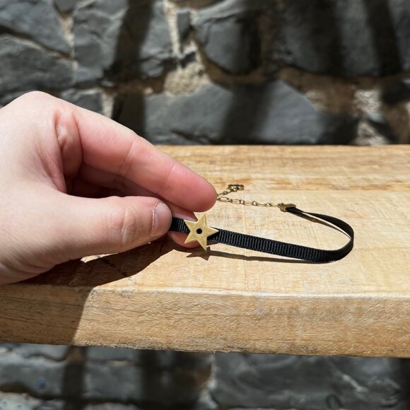 Dior Gold Star Ribbon Choker Necklace - Picture 3 of 6